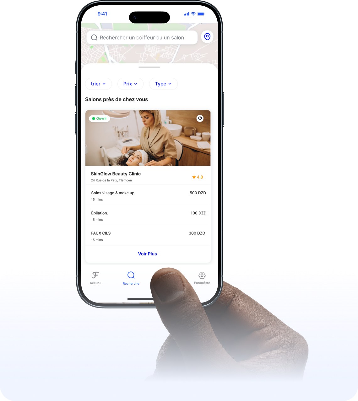 Les clients voient vos disponibilités et réservent un créneau précis.